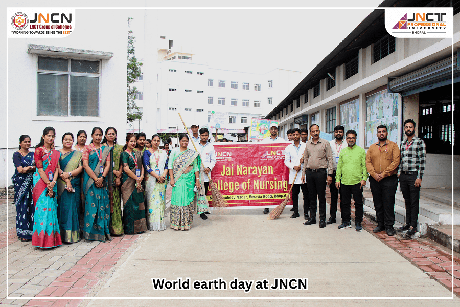 On the occasion of world Earth day under the theme  Planet vs Plastic at JNCT professional university